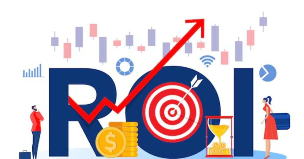 Bar graph comparing ROI metrics of AI BOMB BPM vs traditional BPM.